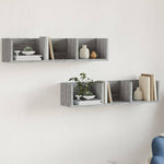 Wandkasten 75X18X16,5 Cm Bewerkt Hout Eiken Grijs Sonoma