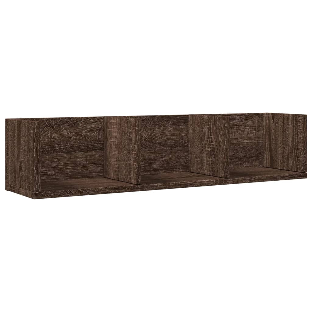 Wandkast 75X18X16,5 Cm Bewerkt Hout Bruin Eikenkleur