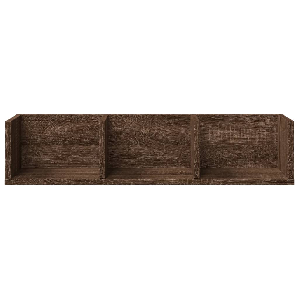 Wandkast 75X18X16,5 Cm Bewerkt Hout Bruin Eikenkleur