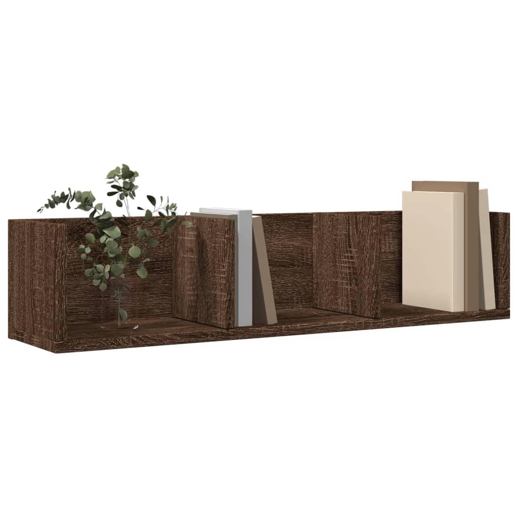 Wandkasten 75X18X16,5 Cm Bewerkt Hout Bruin Eikenkleur