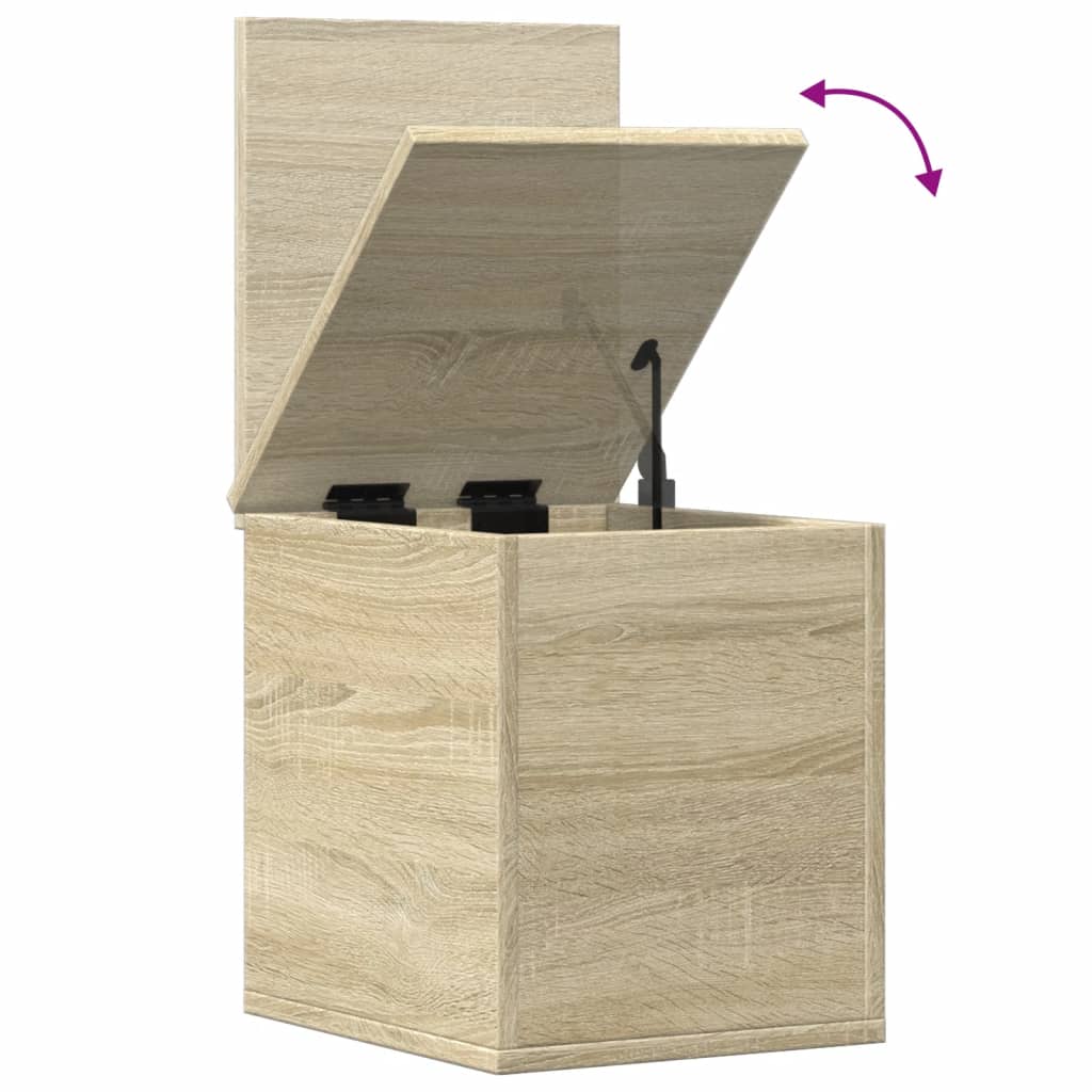 Opbergbox 30X35X35 Cm Bewerkt Hout Sonoma Eikenkleurig