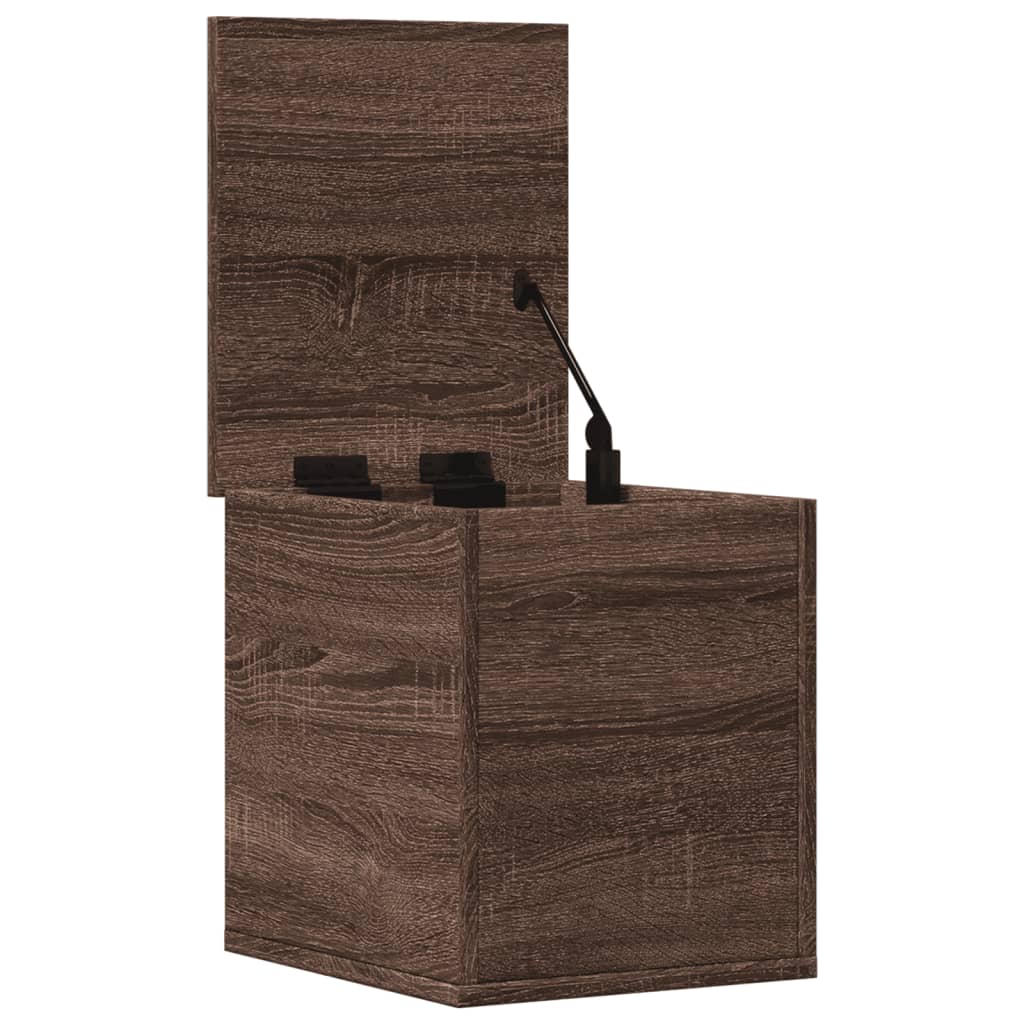 Opbergbox 30X35X35 Cm Bewerkt Hout Bruin Eikenkleur