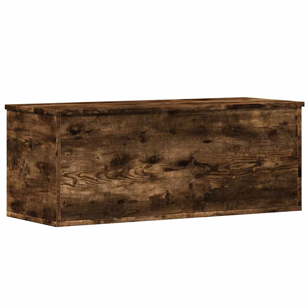 Opbergbox 90X35X35 Cm Bewerkt Hout Gerookt Eikenkleurig Oranje En Zwart