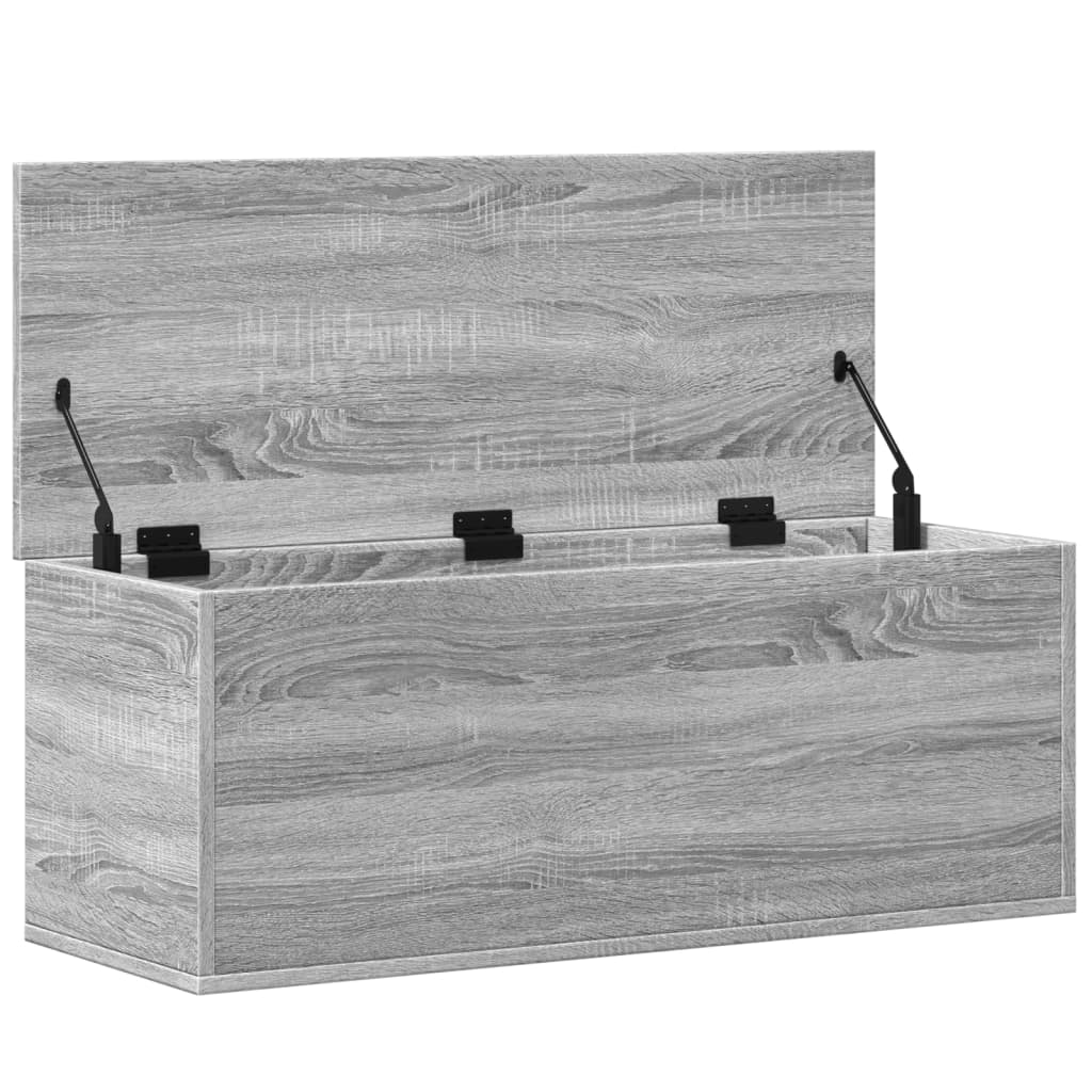 Opbergbox 90X35X35 Cm Bewerkt Hout Grijs Sonoma Eikenkleurig Mangohout (Naturel)