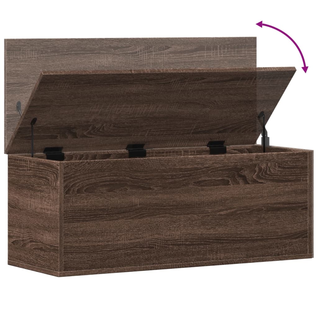 Opbergbox 90X35X35 Cm Bewerkt Hout Bruin Eikenkleur