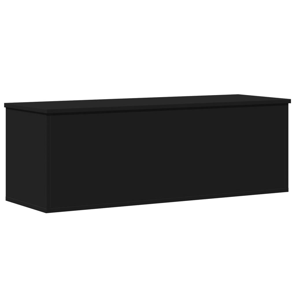 Opbergbox 102X35X35 Cm Bewerkt Hout Zwart Lichtgrijs En Wit