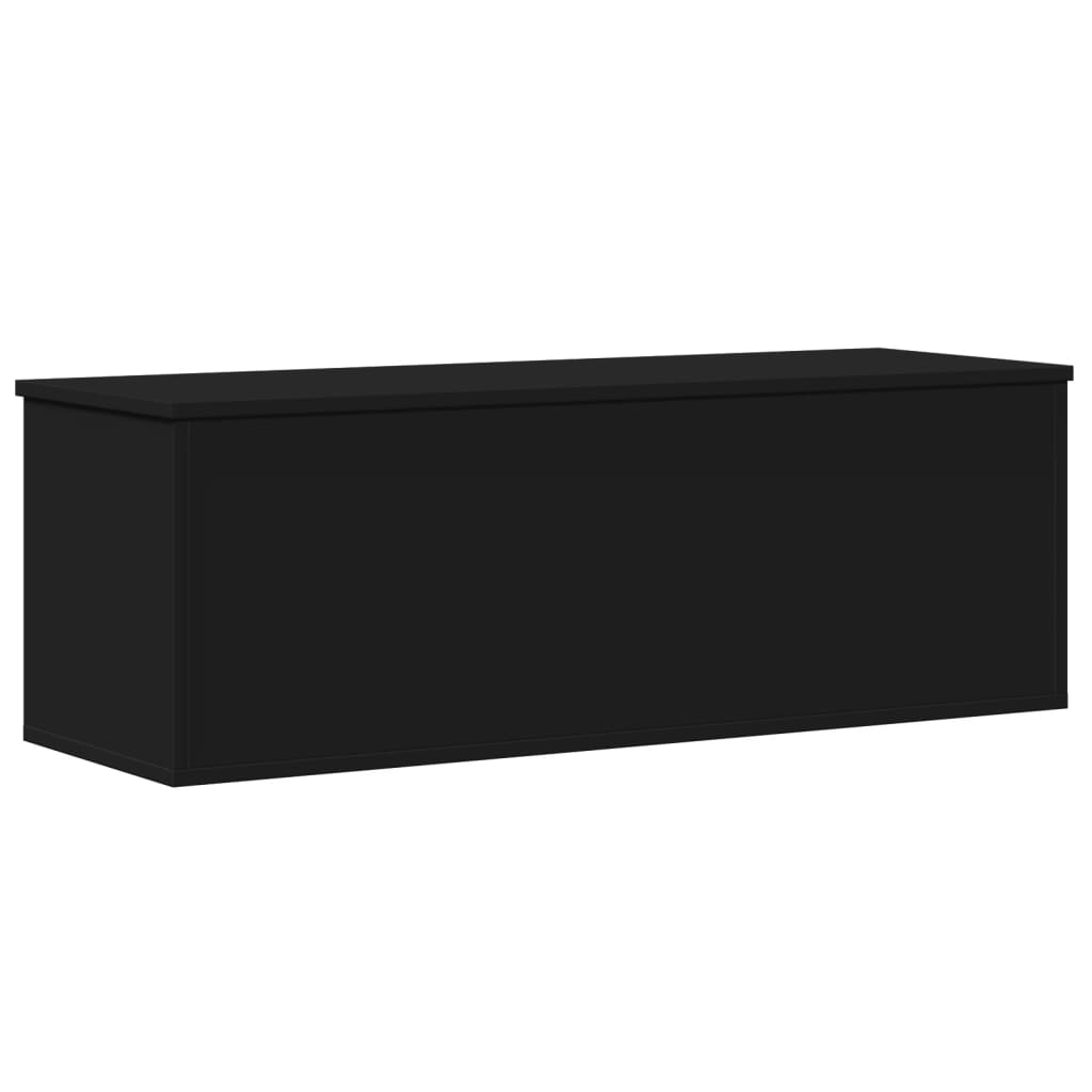 Opbergbox 102X35X35 Cm Bewerkt Hout Zwart Lichtgrijs En Wit