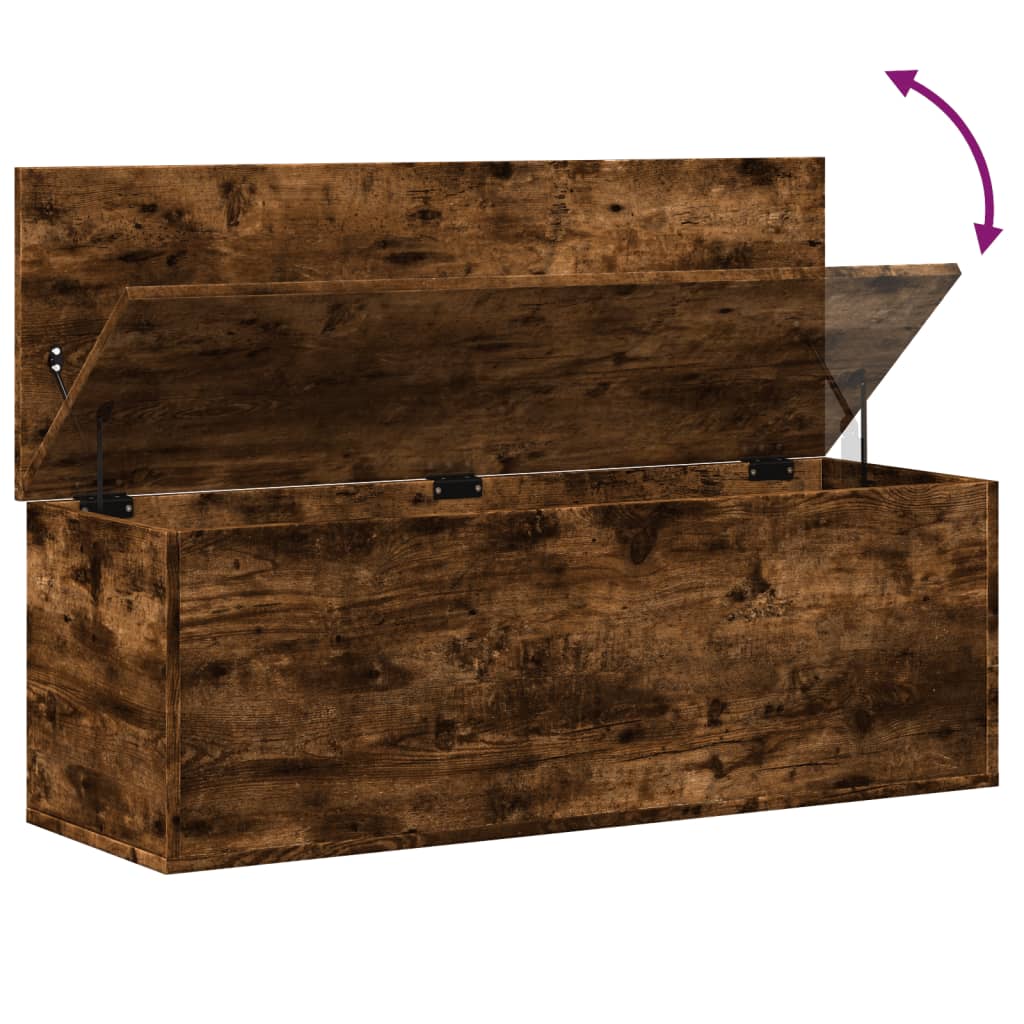 Opbergbox 102X35X35 Cm Bewerkt Hout Gerookt Eikenkleurig