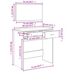 Kaptafel Met Spiegel 80X39X80 Cm