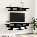 Tv-Wandmeubelset Bewerkt Hout