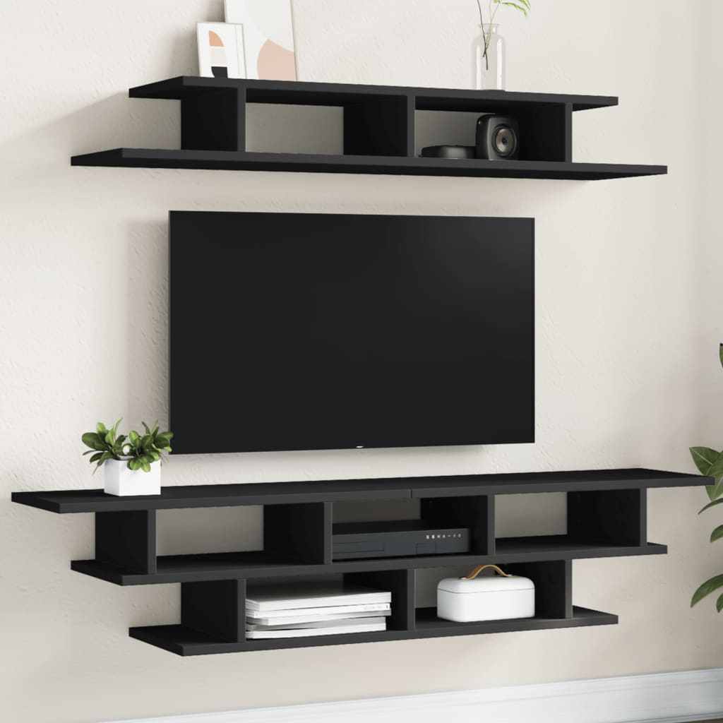 Tv-Wandmeubelset Bewerkt Hout