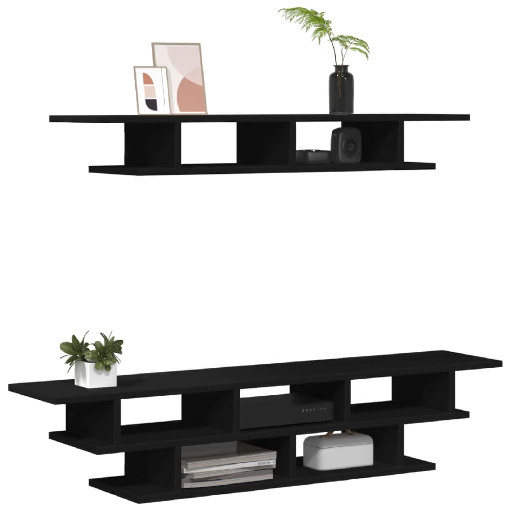 Tv-Wandmeubelset Bewerkt Hout