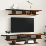 Tv-Wandmeubelset Bewerkt Hout
