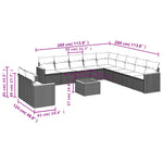 12-Delige Loungeset Met Kussens Poly Rattan Zwart