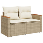 8-Delige Loungeset Met Kussens Poly Rattan Beige