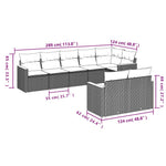 8-Delige Loungeset Met Kussens Poly Rattan Beige