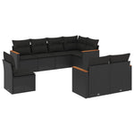 8-Delige Loungeset Met Kussens Poly Rattan Zwart