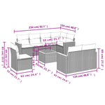 9-Delige Loungeset Met Kussens Poly Rattan Zwart