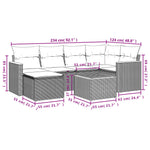 7-Delige Loungeset Met Kussens Poly Rattan Zwart
