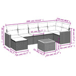 8-Delige Loungeset Met Kussens Poly Rattan Grijs