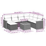 8-Delige Loungeset Met Kussens Poly Rattan Grijs