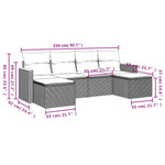 6-Delige Loungeset Met Kussens Poly Rattan Zwart