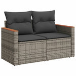 6-Delige Loungeset Met Kussens Poly Rattan Grijs