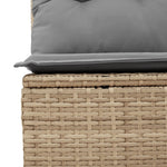 7-Delige Loungeset Met Kussens Poly Rattan Gemengd Beige