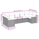 7-Delige Loungeset Met Kussens Poly Rattan Gemengd Beige
