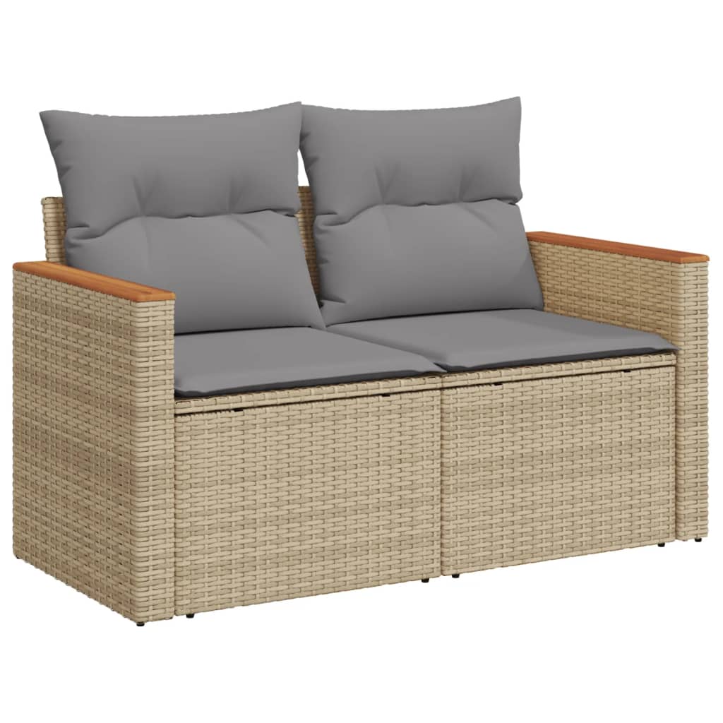 9-Delige Loungeset Met Kussens Poly Rattan