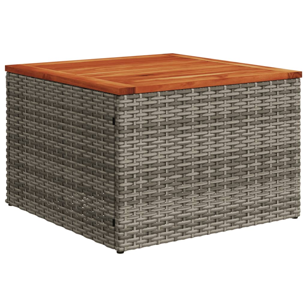 10-Delige Loungeset Met Kussens Poly Rattan Grijs