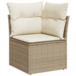 10-Delige Loungeset Met Kussens Poly Rattan Beige