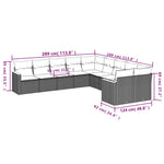 10-Delige Loungeset Met Kussens Poly Rattan Beige