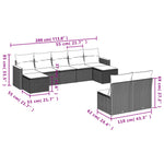 9-Delige Loungeset Met Kussens Poly Rattan Gemengd Beige