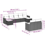 9-Delige Loungeset Met Kussens Poly Rattan Gemengd Beige