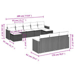 10-Delige Loungeset Met Kussens Poly Rattan Gemengd Beige
