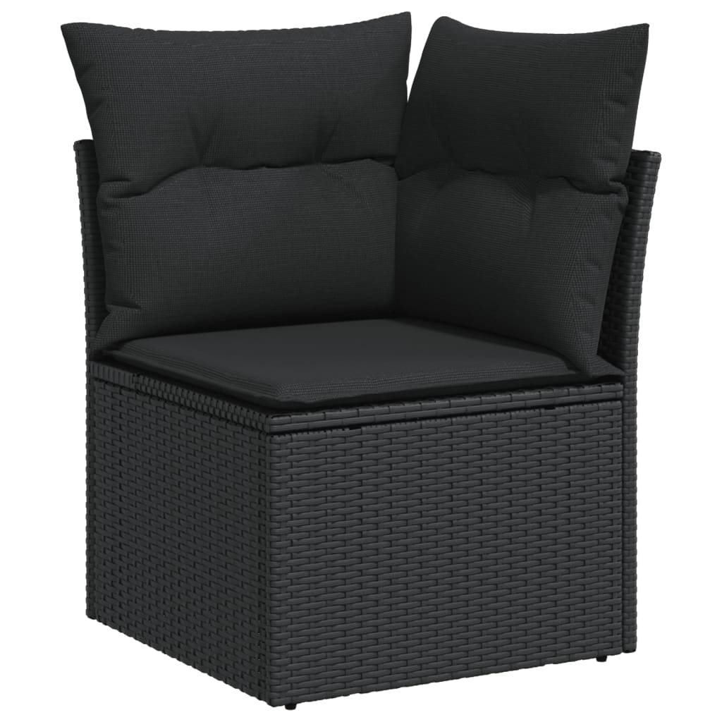 12-Delige Loungeset Met Kussens Poly Rattan Zwart