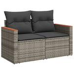 14-Delige Loungeset Met Kussens Poly Rattan Grijs
