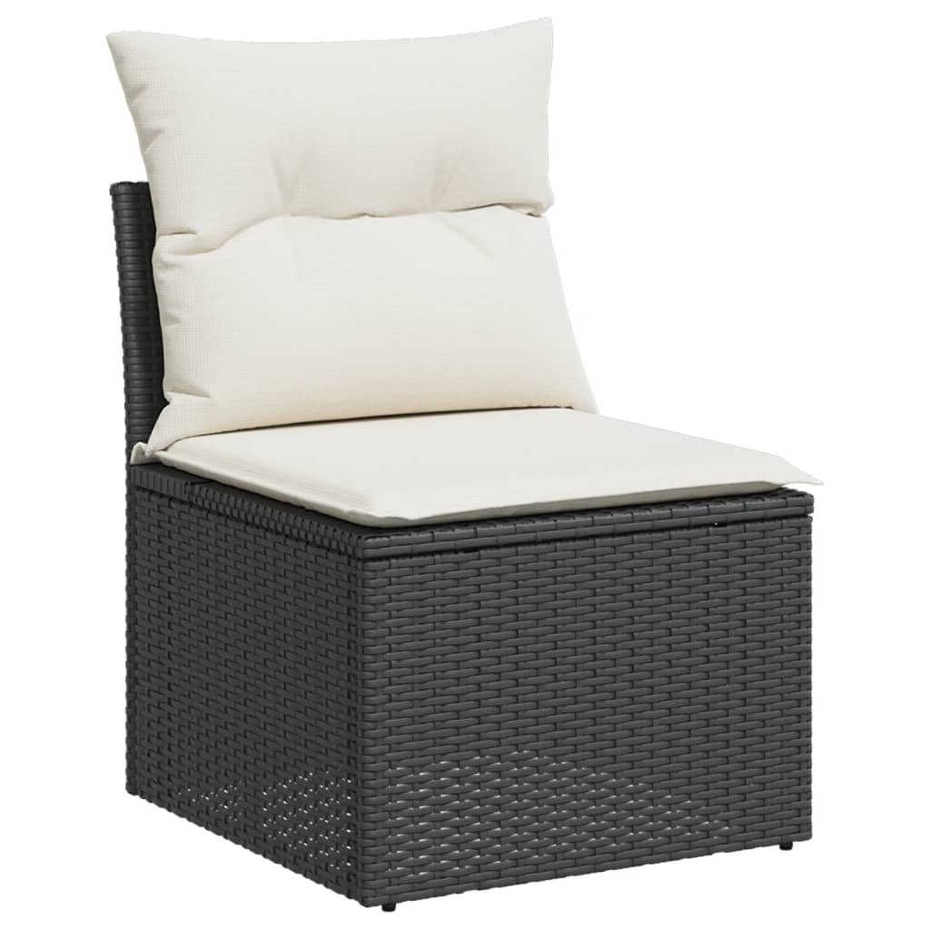 12-Delige Loungeset Met Kussens Poly Rattan Zwart