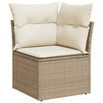 8-Delige Loungeset Met Kussens Poly Rattan Beige