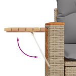 3-Delige Loungeset Met Kussens Poly Rattan Beige