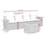 5-Delige Loungeset Met Kussens Poly Rattan Zwart