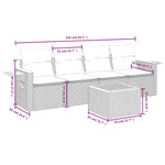 5-Delige Loungeset Met Kussens Poly Rattan Grijs