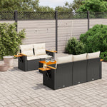 6-Delige Loungeset Met Kussens Poly Rattan Zwart