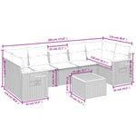 8-Delige Loungeset Met Kussens Poly Rattan Grijs
