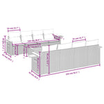 9-Delige Loungeset Met Kussens Poly Rattan Grijs