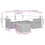 5-Delige Loungeset Met Kussens Poly Rattan Zwart