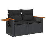 5-Delige Loungeset Met Kussens Poly Rattan Zwart