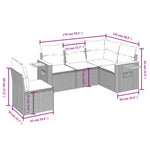 5-Delige Loungeset Met Kussens Poly Rattan Zwart