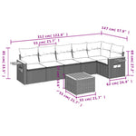 7-Delige Loungeset Met Kussens Poly Rattan Grijs